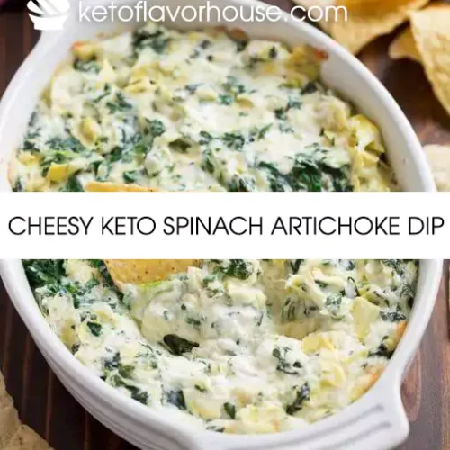 Cheesy Keto Spinach Artichoke Dip