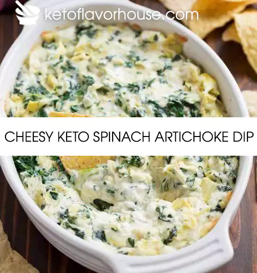 Cheesy Keto Spinach Artichoke Dip