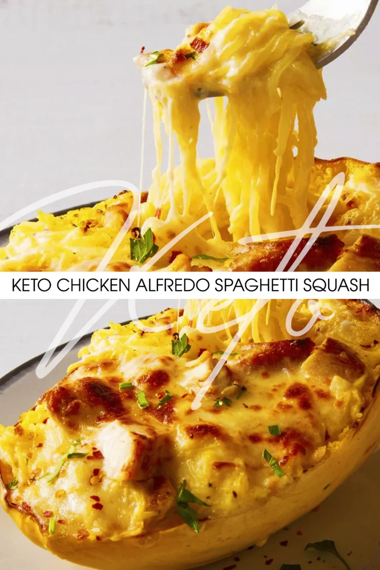 Keto Chicken Alfredo Spaghetti Squash