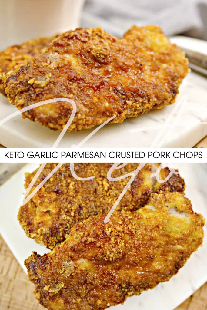 Keto Garlic Parmesan Crusted Pork Chops