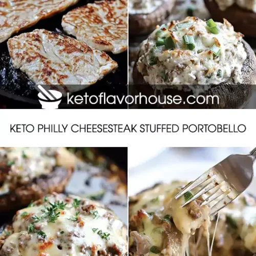 Keto Philly Cheesesteak Stuffed Portobello