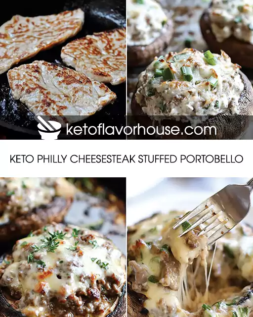 Keto Philly Cheesesteak Stuffed Portobello