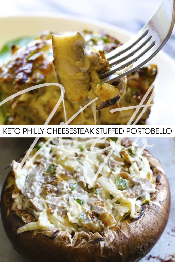 Keto Philly Cheesesteak Stuffed Portobello