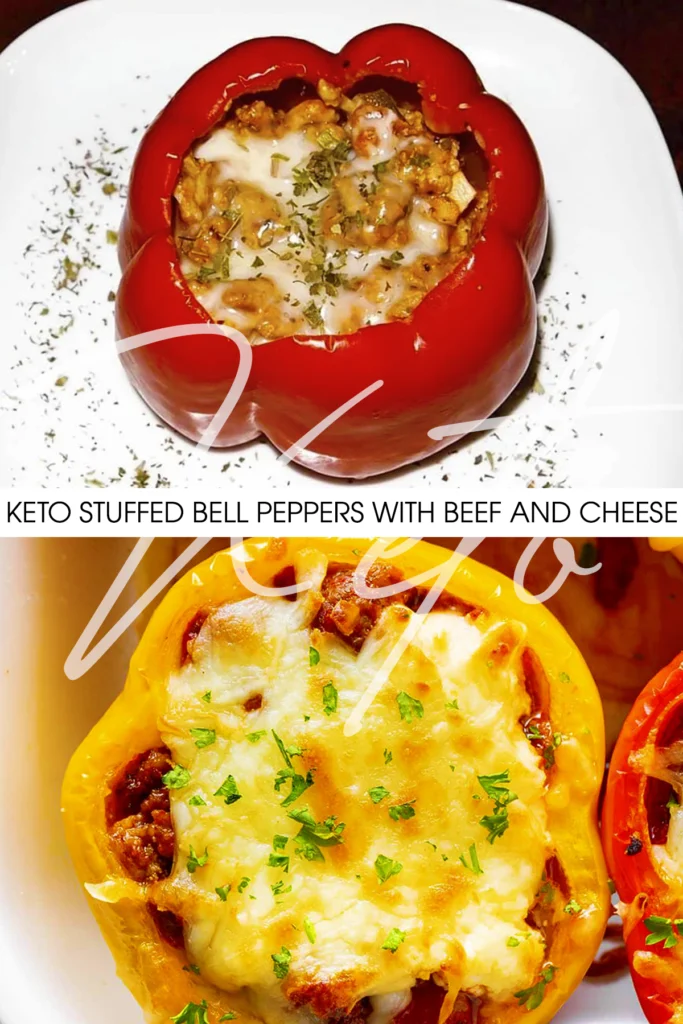 Keto Stuffed Bell Peppers with Beef and Cheese