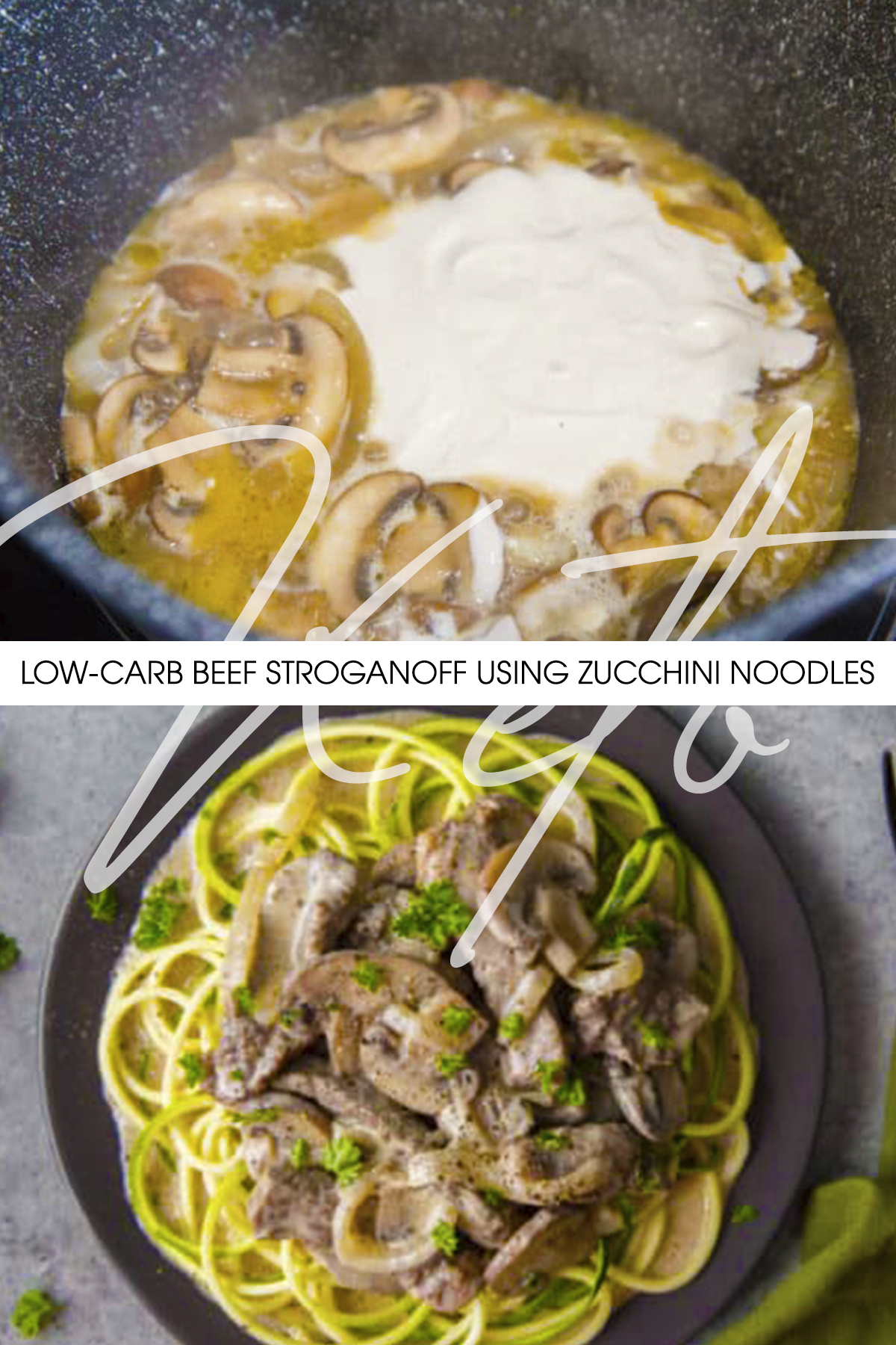 Low-Carb Beef Stroganoff Using Zucchini Noodles