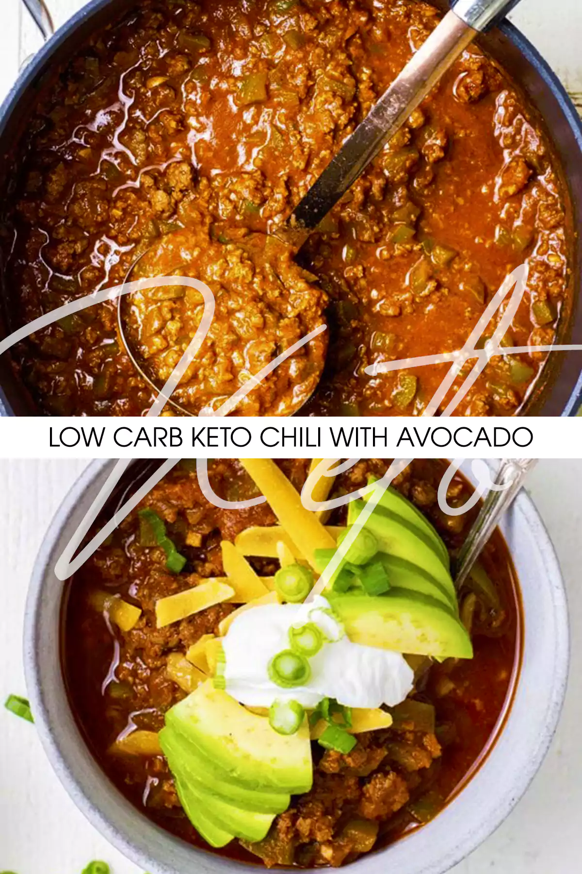 Low Carb Keto Chili With Avocado