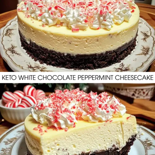 Keto White Chocolate Peppermint Cheesecake