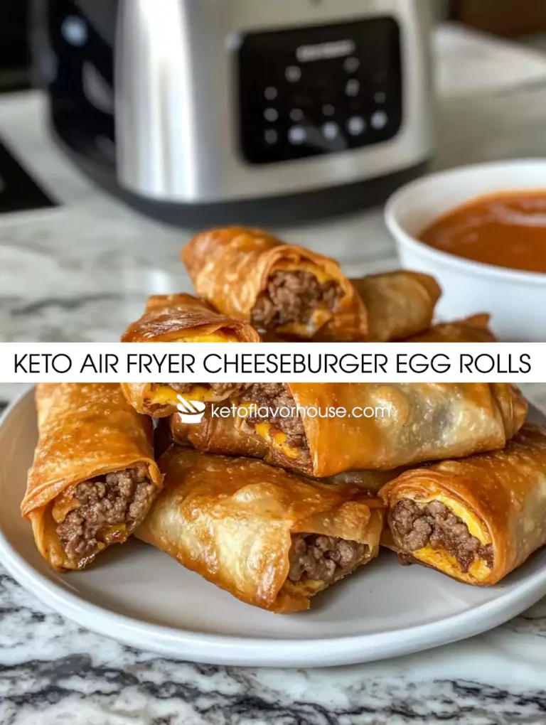 Keto Air Fryer Cheeseburger Egg Rolls