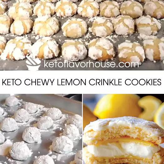 Keto Chewy Lemon Crinkle Cookies