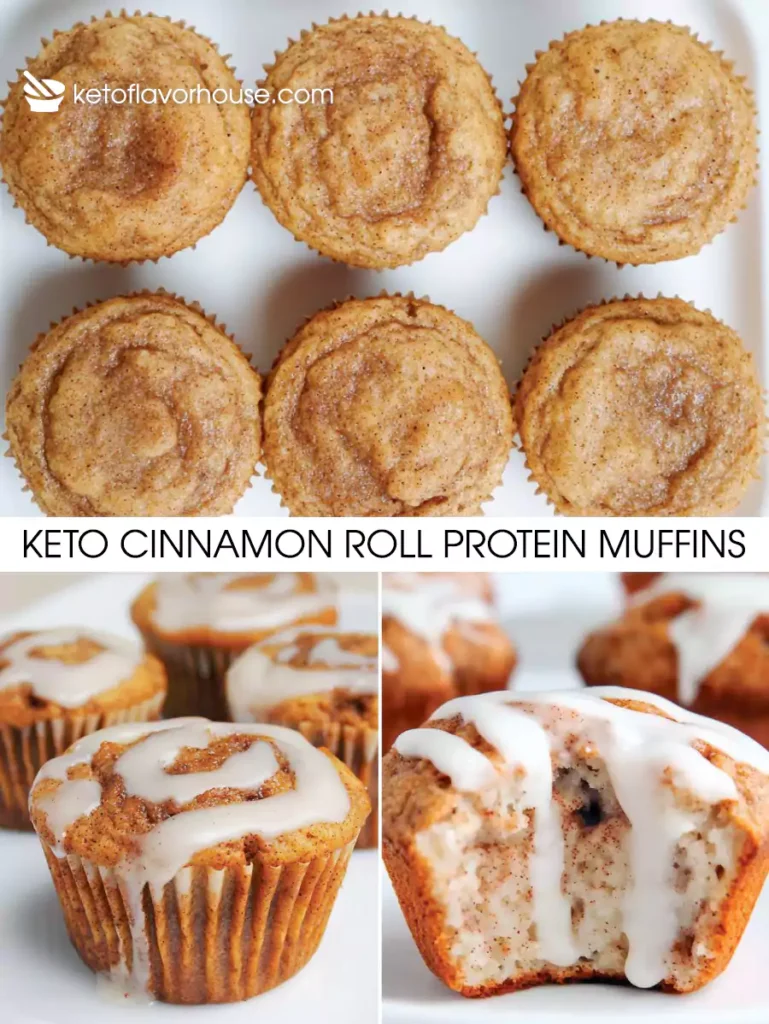 Keto Cinnamon Roll Protein Muffins