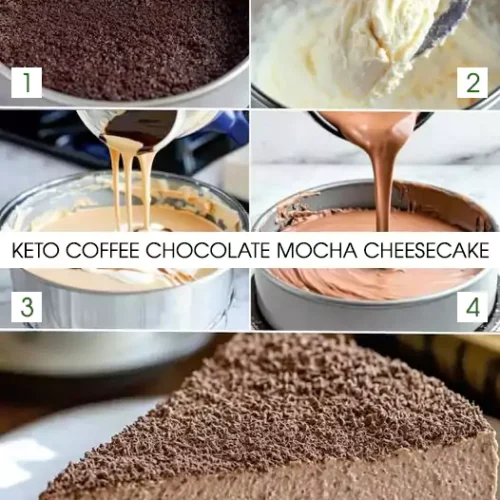 Keto Coffee Chocolate Mocha Cheesecake