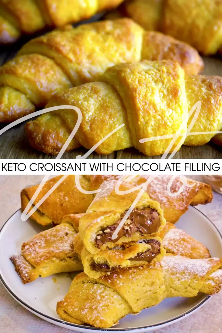 Keto Croissant with Chocolate Filling