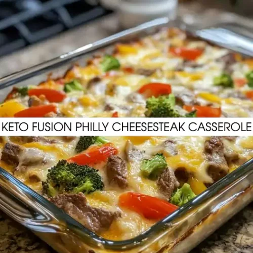 Keto Fusion Philly Cheesesteak Casserole