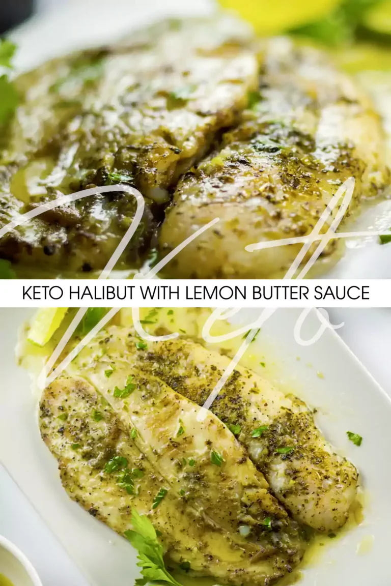 Keto Halibut with Lemon Butter Sauce