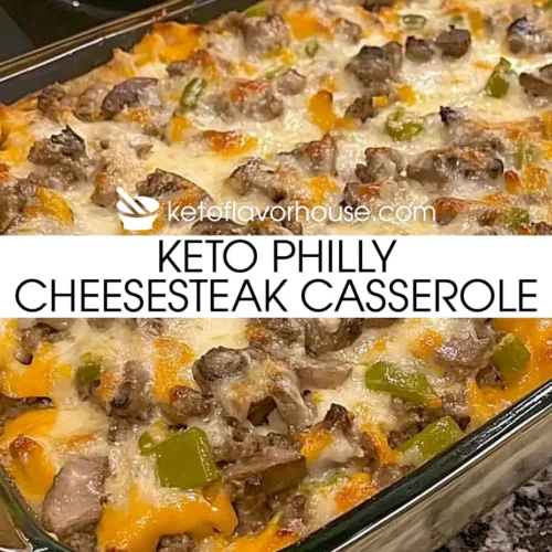 Keto Philly Cheesesteak Casserole