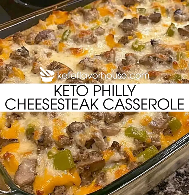 Keto Philly Cheesesteak Casserole