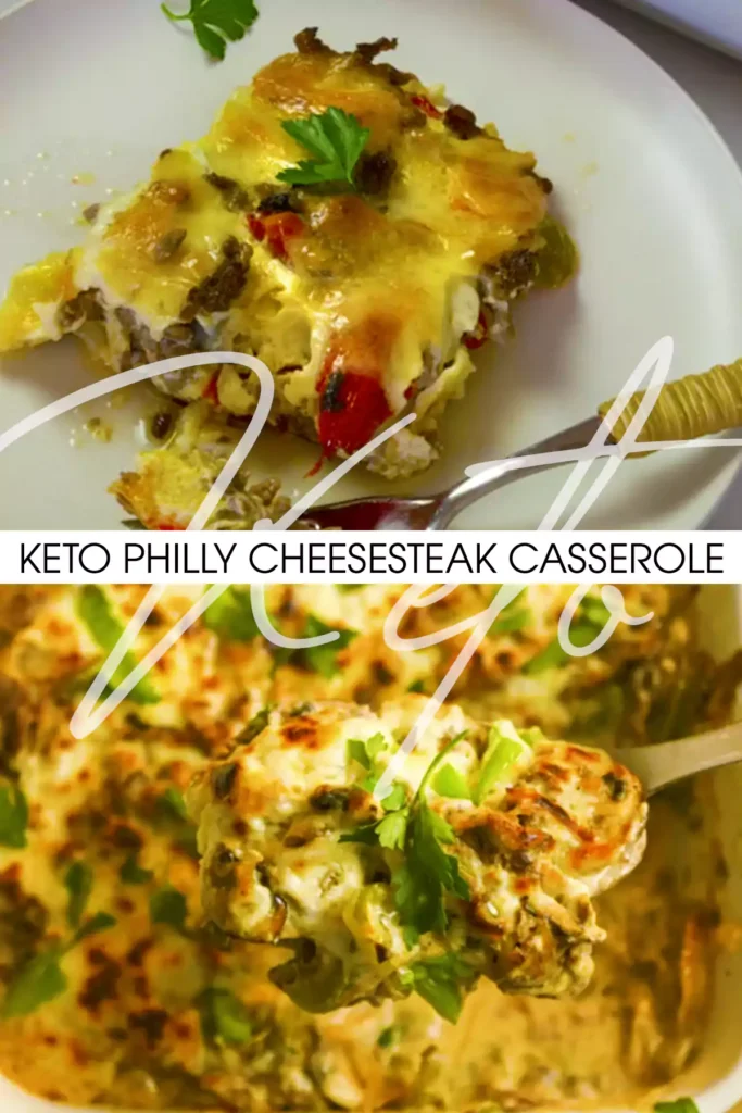 Keto Philly Cheesesteak Casserole