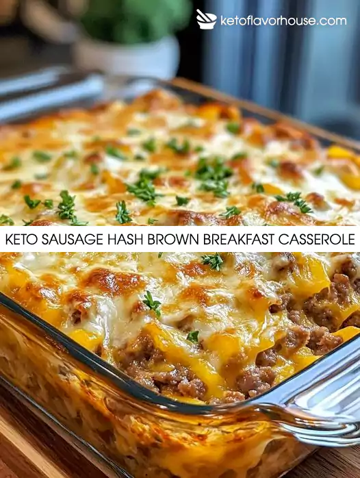 Keto Sausage Hash Brown Breakfast Casserole