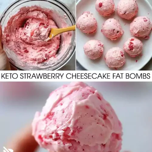 Keto Strawberry Cheesecake Fat Bombs