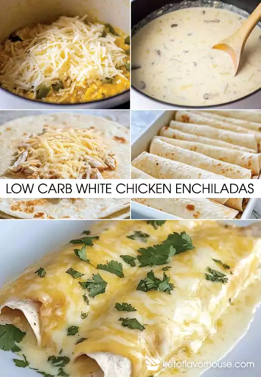 Low Carb White Chicken Enchiladas Recipe