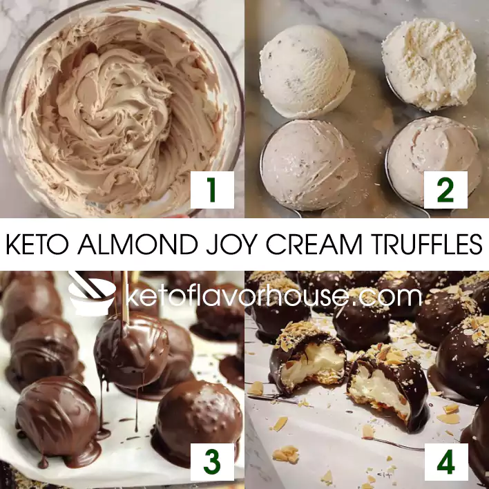 Keto Almond Joy Cream Truffles