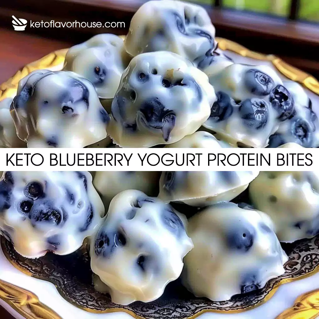 Keto Blueberry Yogurt Protein Bites