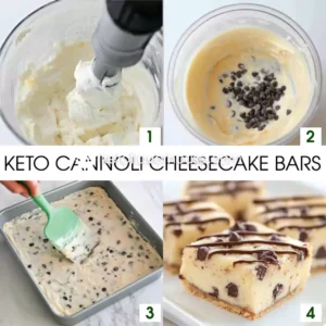 Keto Cannoli Cheesecake bars 