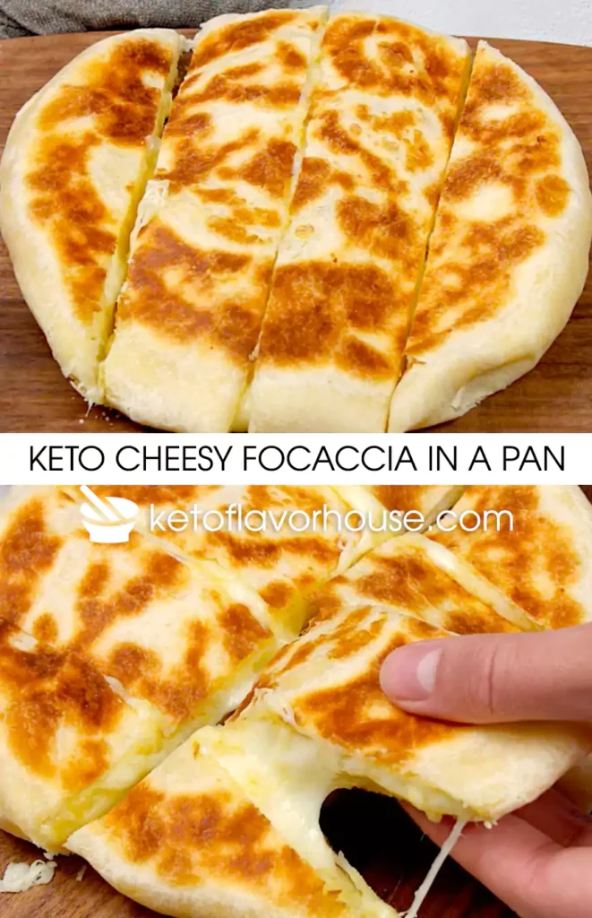 Keto Cheesy Focaccia in a Pan