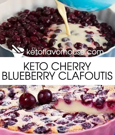 Keto Cherry Blueberry Clafoutis