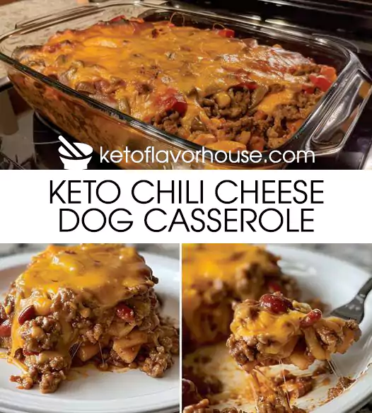 Keto Chili Cheese Dog Casserole