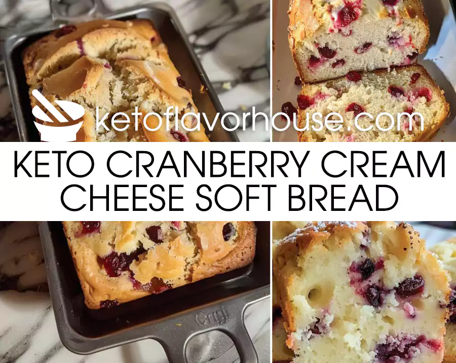 Keto Cranberry Cream Cheese Soft Bread