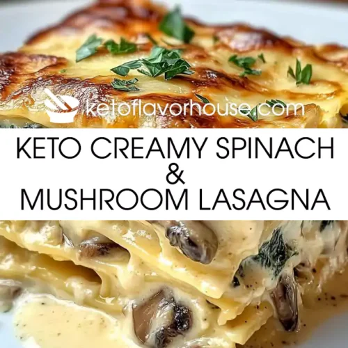 Keto Creamy Spinach & Mushroom Lasagna