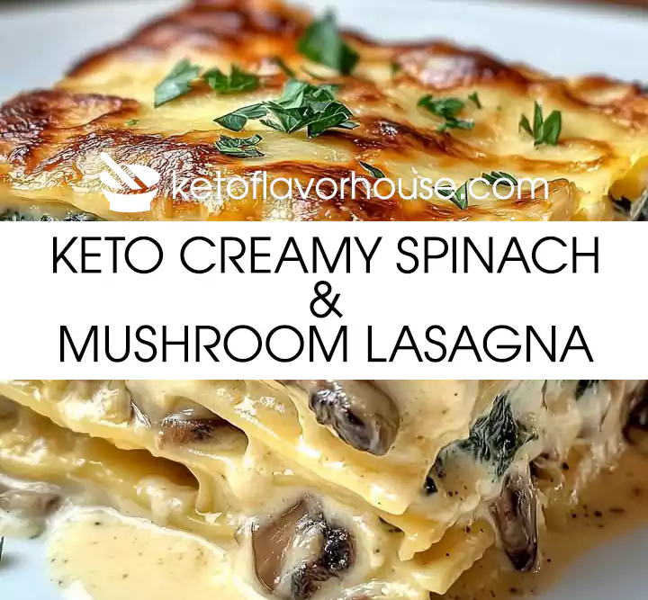 Keto Creamy Spinach & Mushroom Lasagna