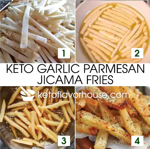 Keto Garlic Parmesan Jicama Fries