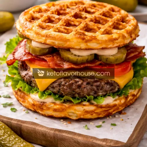 Keto Low Carb Chaffle Burger