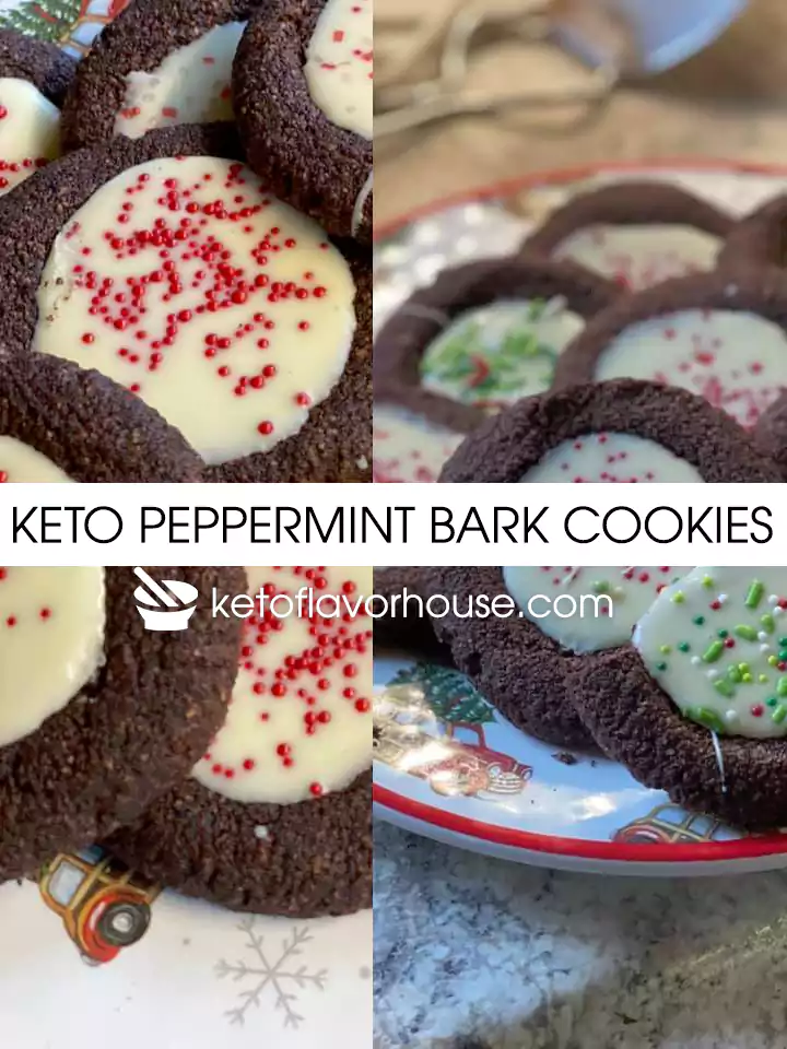 Keto Peppermint Bark Cookies