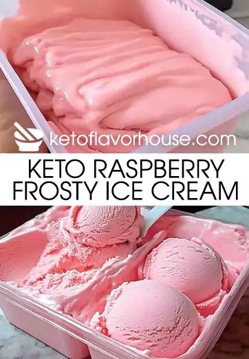 Keto Raspberry Frosty Ice Cream