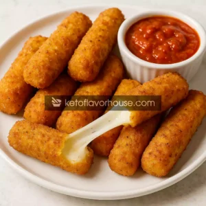 Crispy Keto Mozzarella Sticks