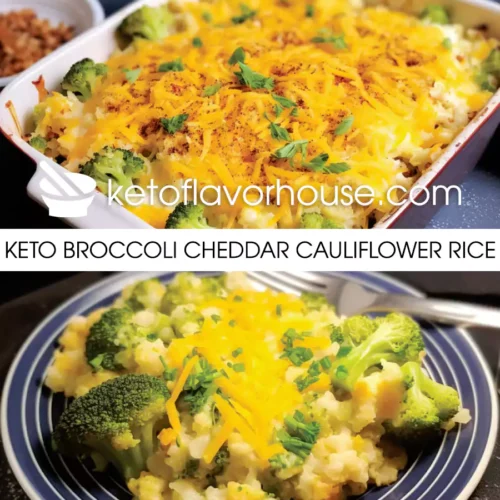 Keto Broccoli Cheddar Cauliflower Rice