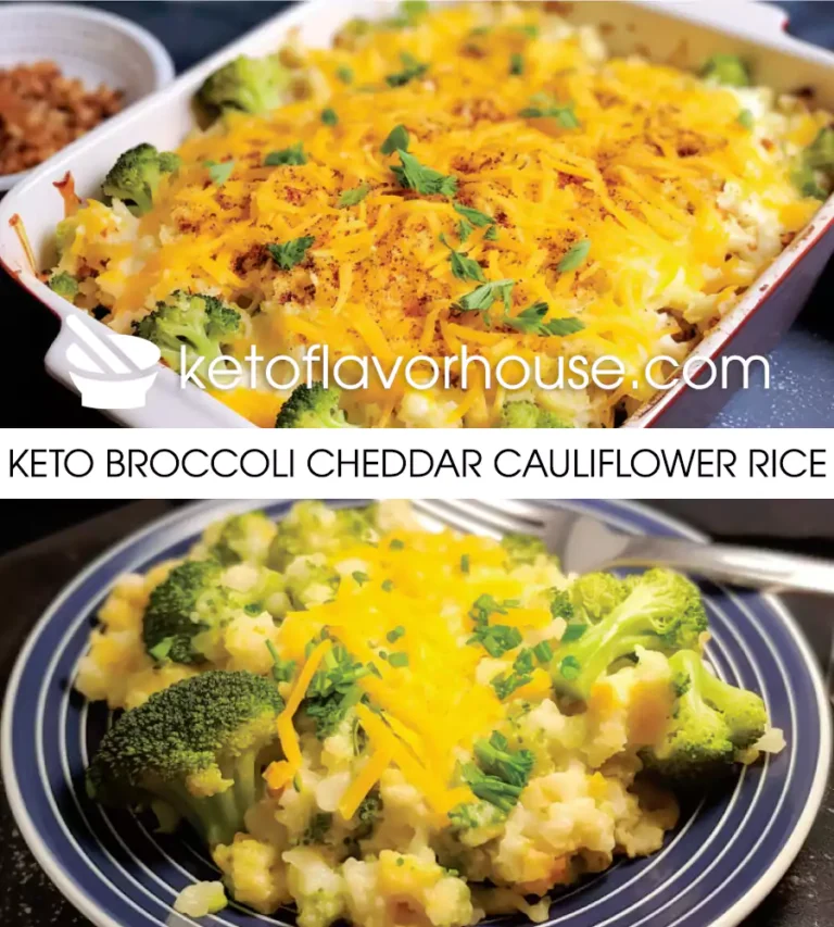 Keto Broccoli Cheddar Cauliflower Rice