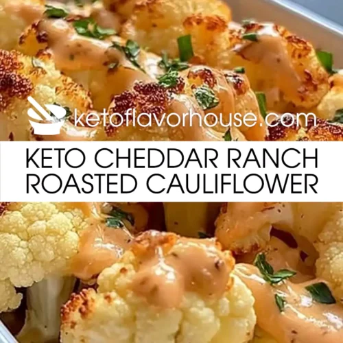 Keto Cheddar Ranch Roasted Cauliflower