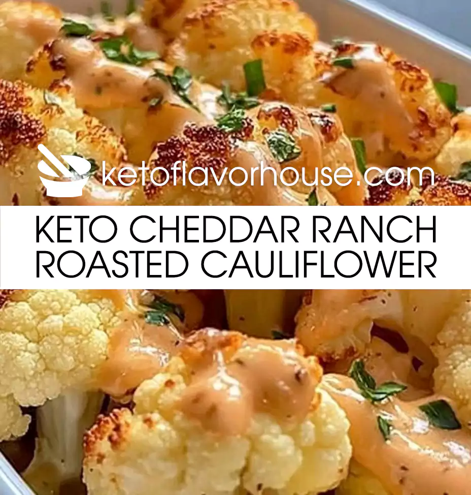 Keto Cheddar Ranch Roasted Cauliflower