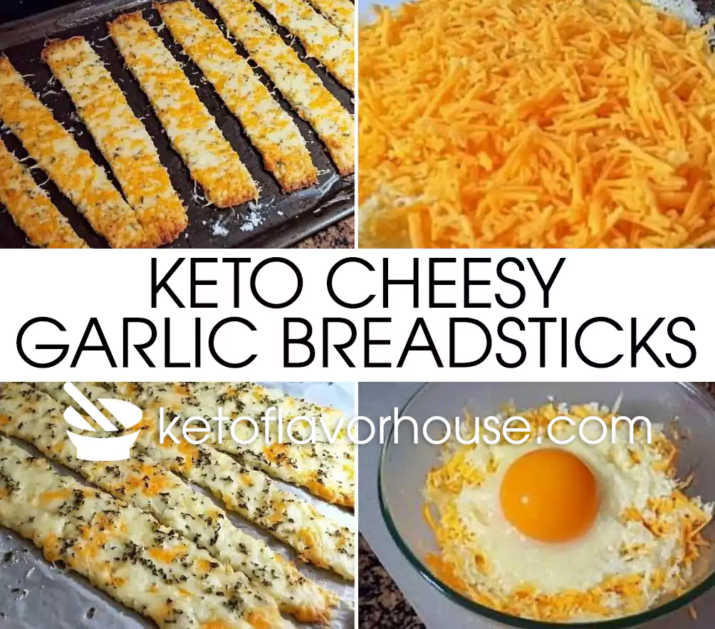 Keto Cheesy Garlic Breadsticks