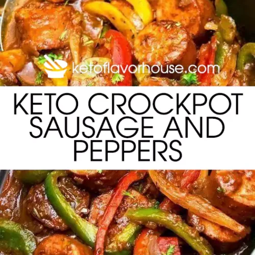 Keto Crockpot Sausage and Peppers