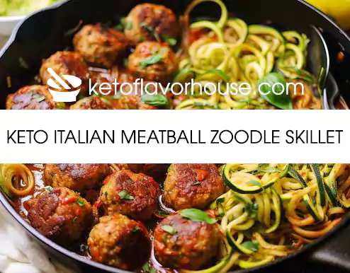 Keto Italian Meatball Zoodle Skillet