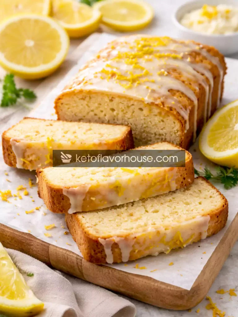 Keto Lemon Cream Cheese Pound Cake with Frosting