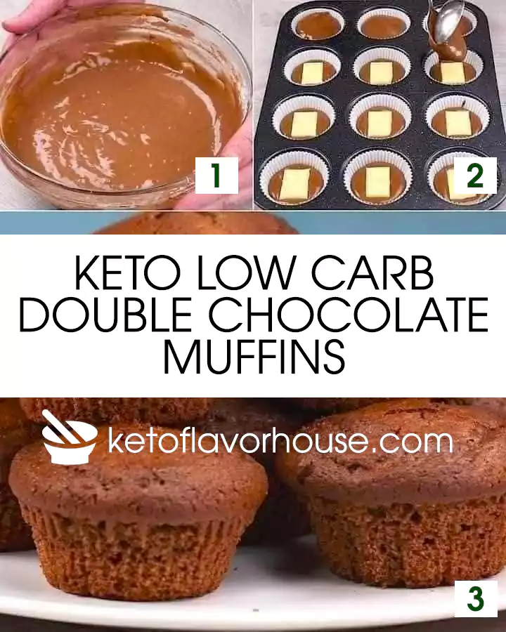 Keto Low Carb Double Chocolate Muffins