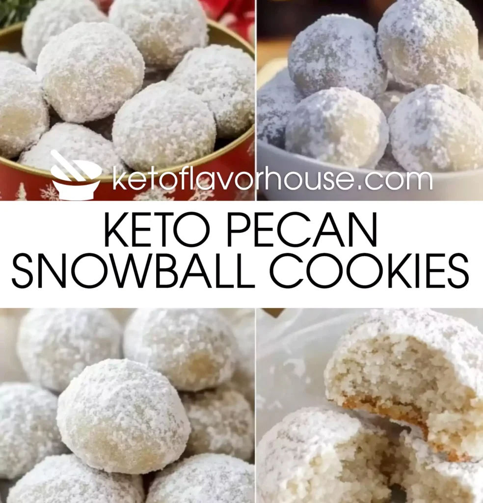 Keto Pecan Snowball Cookies