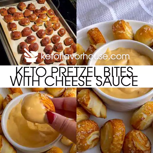 Keto Pretzel Bites with Cheese Sauce