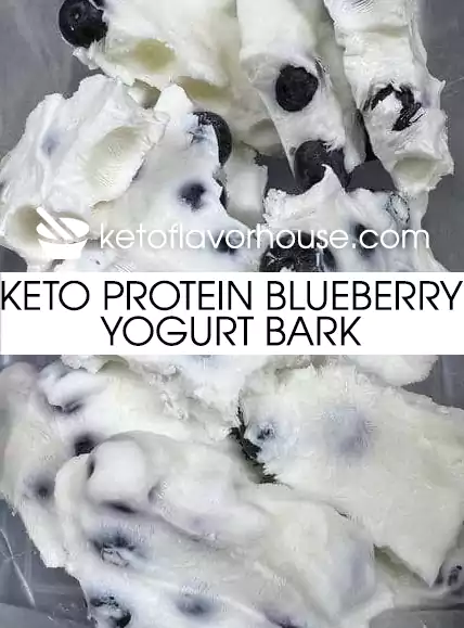 Keto Protein Blueberry Yogurt Bark